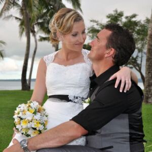 The gorgeous couple on their wedding day - Sofitel Fiji Resort & Spa, Fiji